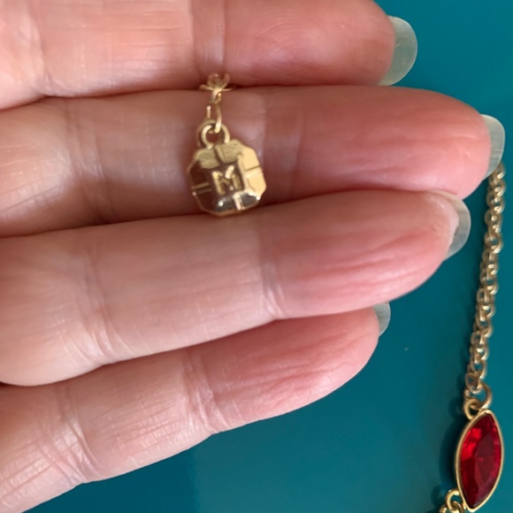 MONET Gorgeous Red & Clear Crystals Gold Tone Necklace Holiday Jewelry NWOT - Picture 14 of 14